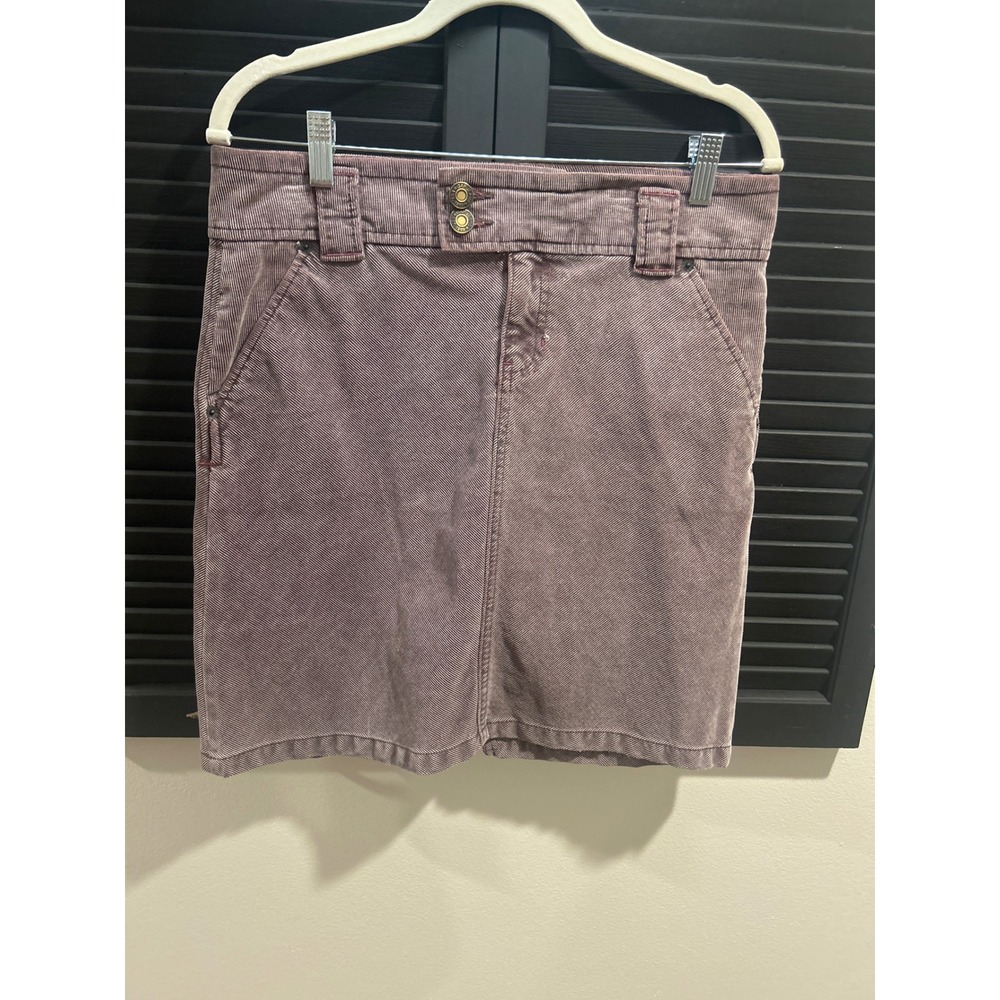 Gap Jeans Mauve Corduroy Mini Skirt Stretch Double Button Size 6 Plum Mini